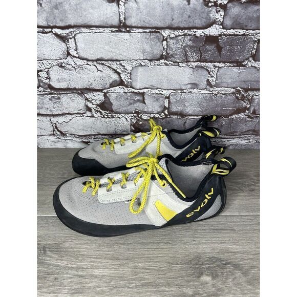 Evolv Defy Gray & Yellow Lace Up Climbing Shoes Fog Men Sz 12M US/46EU - Picture 11 of 16